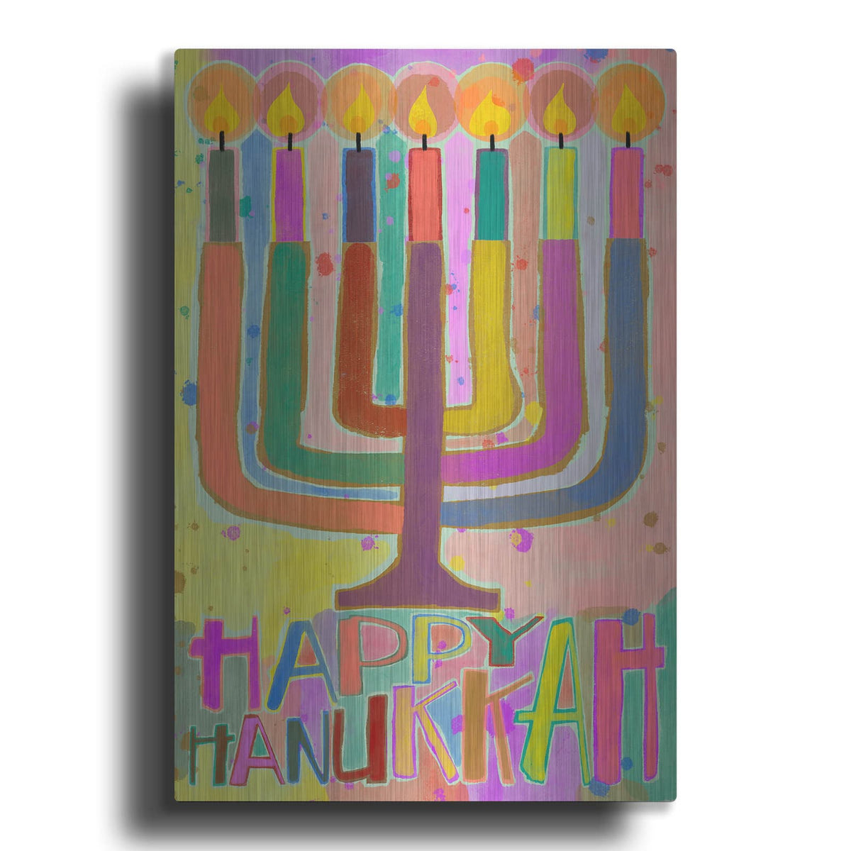 'Happy Hanukkah' by Michal Loren Art – Metal Wall Art