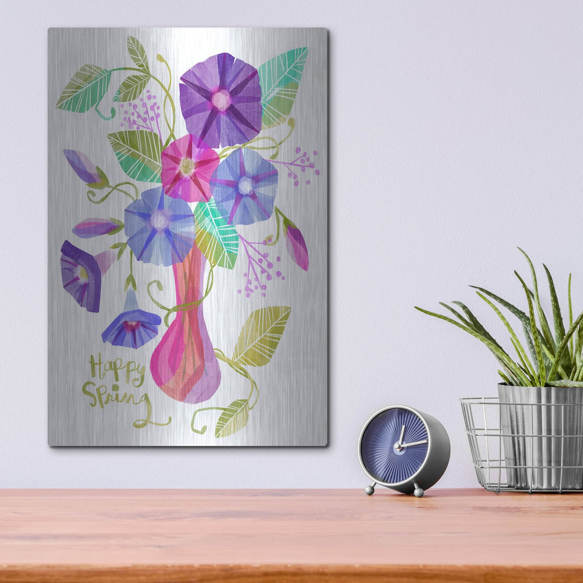 'Happy Spring' by Michal Loren Art – Metal Wall Art, 12x16 room view