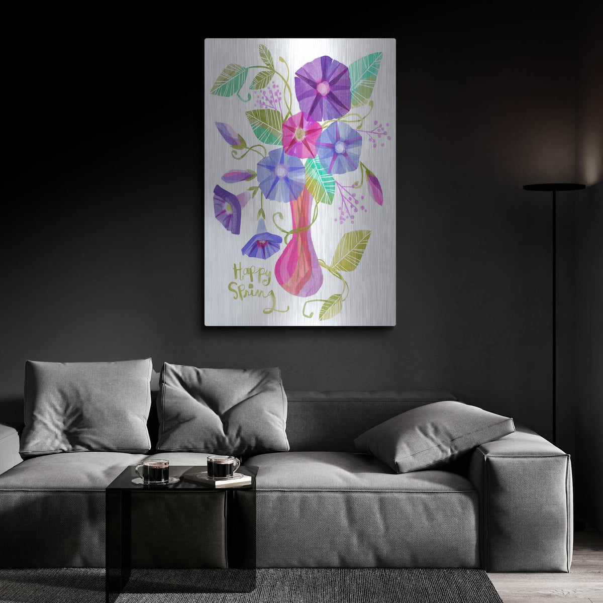 'Happy Spring' by Michal Loren Art – Metal Wall Art, 24x36 room view