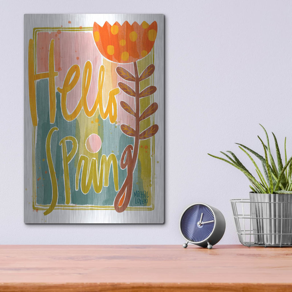 'Hello Spring' by Michal Loren Art – Metal Wall Art, 12x16 room view