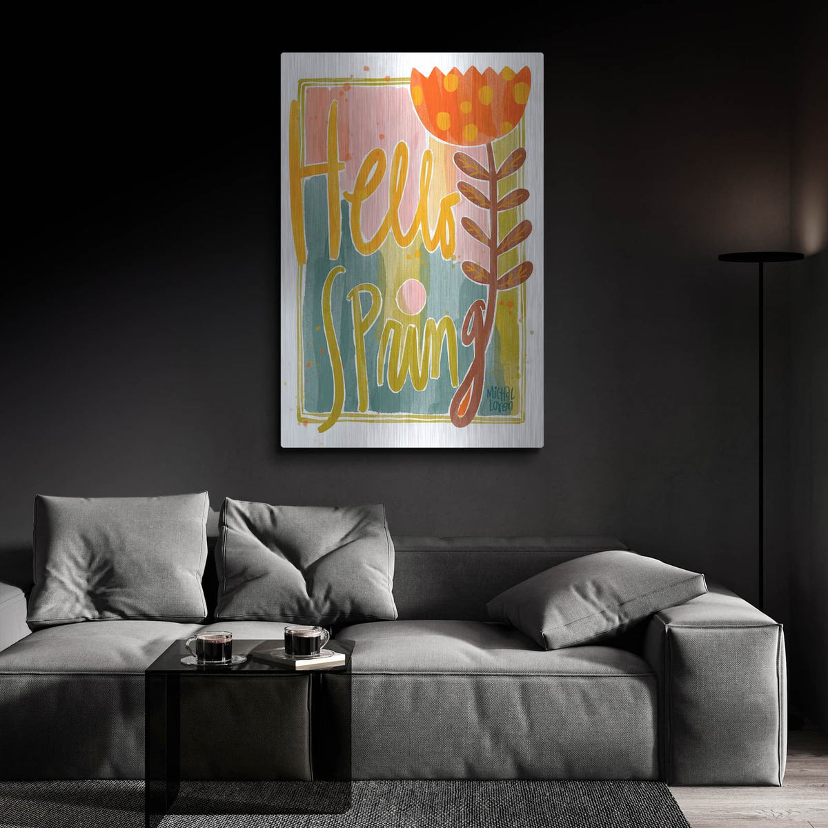 'Hello Spring' by Michal Loren Art – Metal Wall Art, 24x36 room view