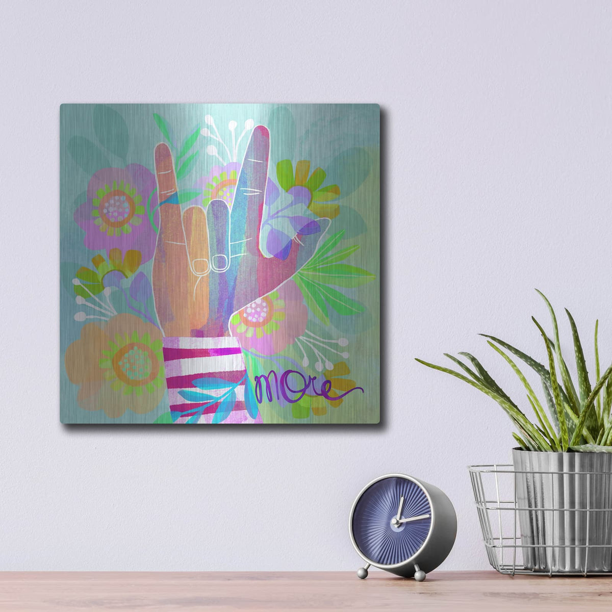 'I Love You More' by Michal Loren Art – Metal Wall Art, 12x12 room view