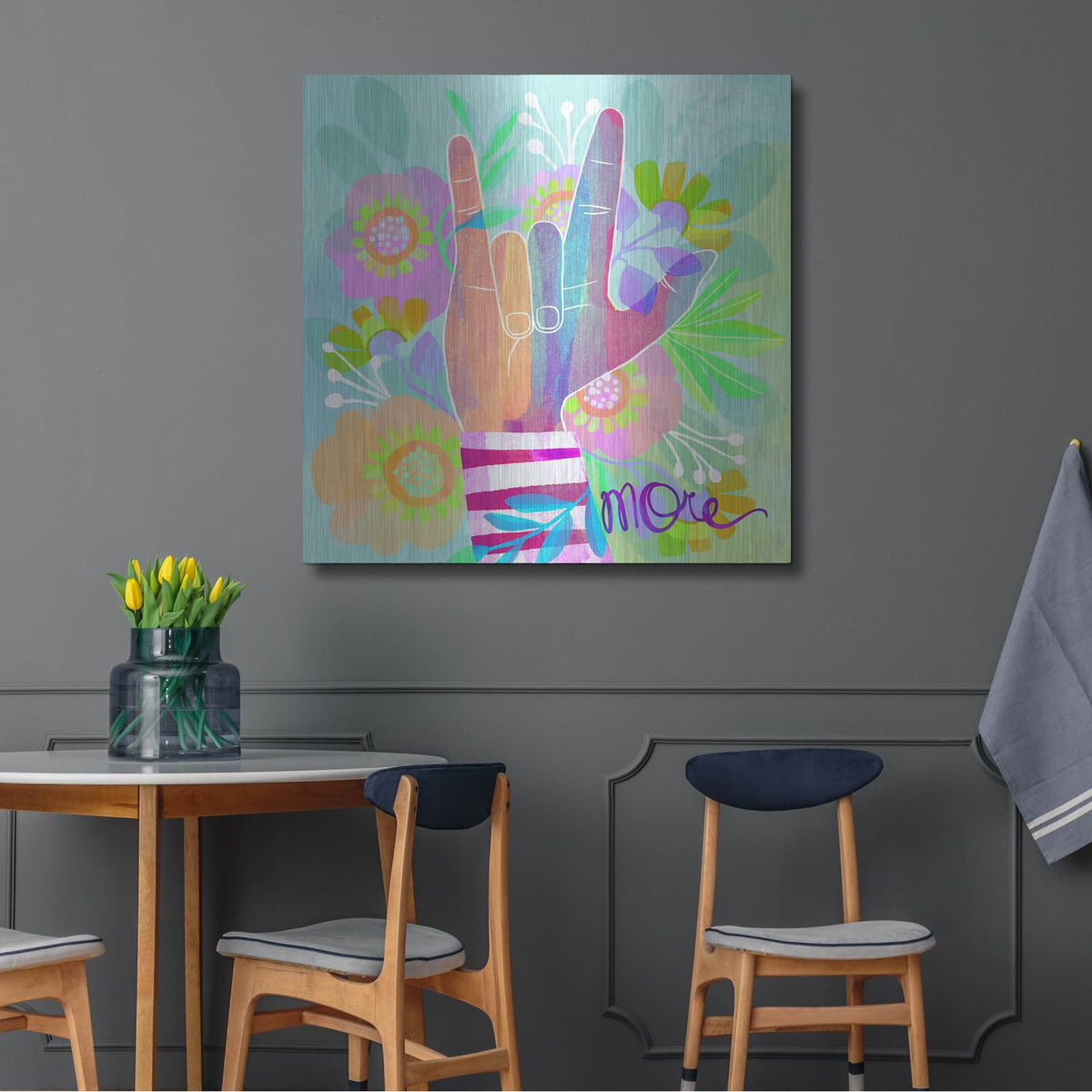 'I Love You More' by Michal Loren Art – Metal Wall Art, 36x36 room view