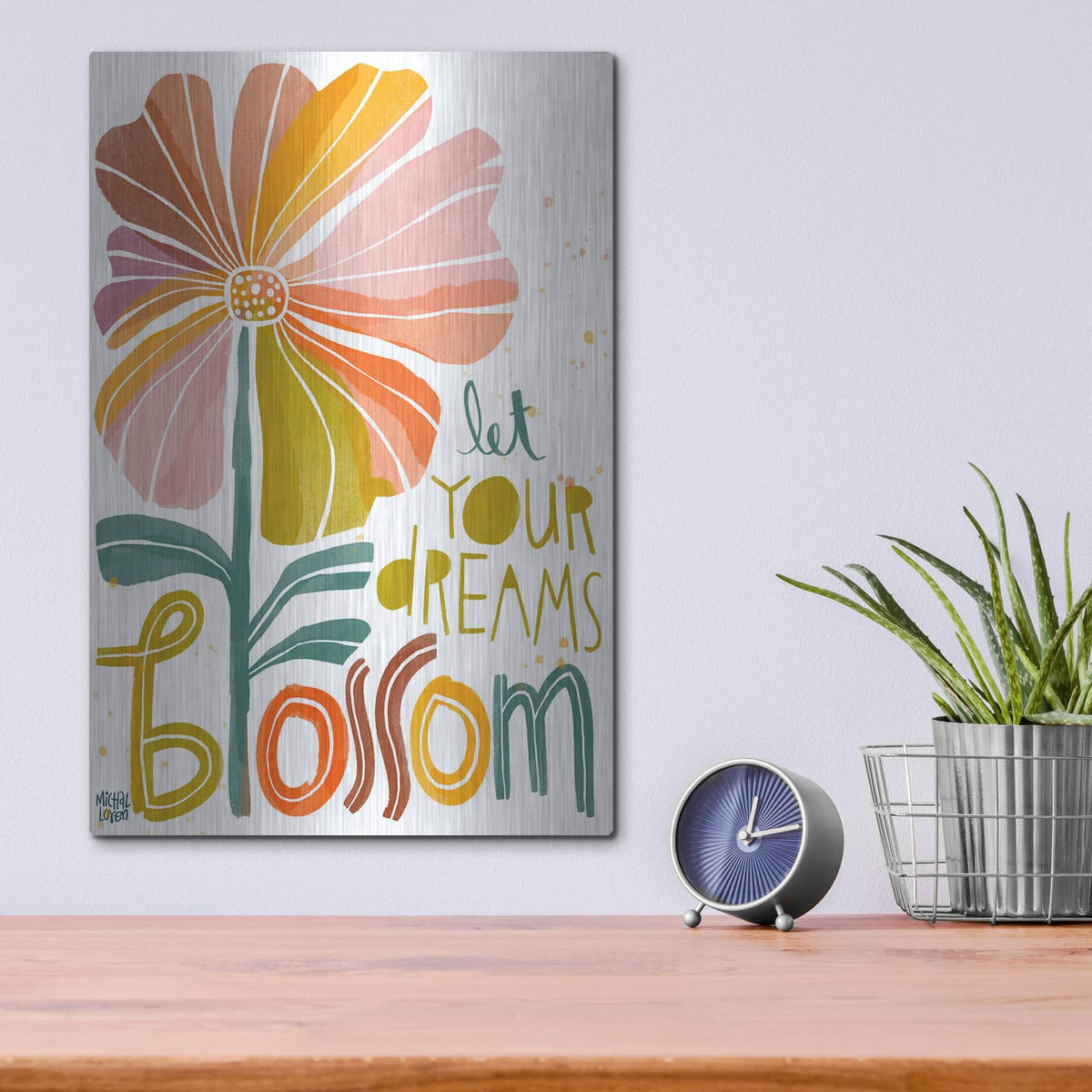 'Let Your Dreams Blossom' by Michal Loren Art – Metal Wall Art, 12x16 room view