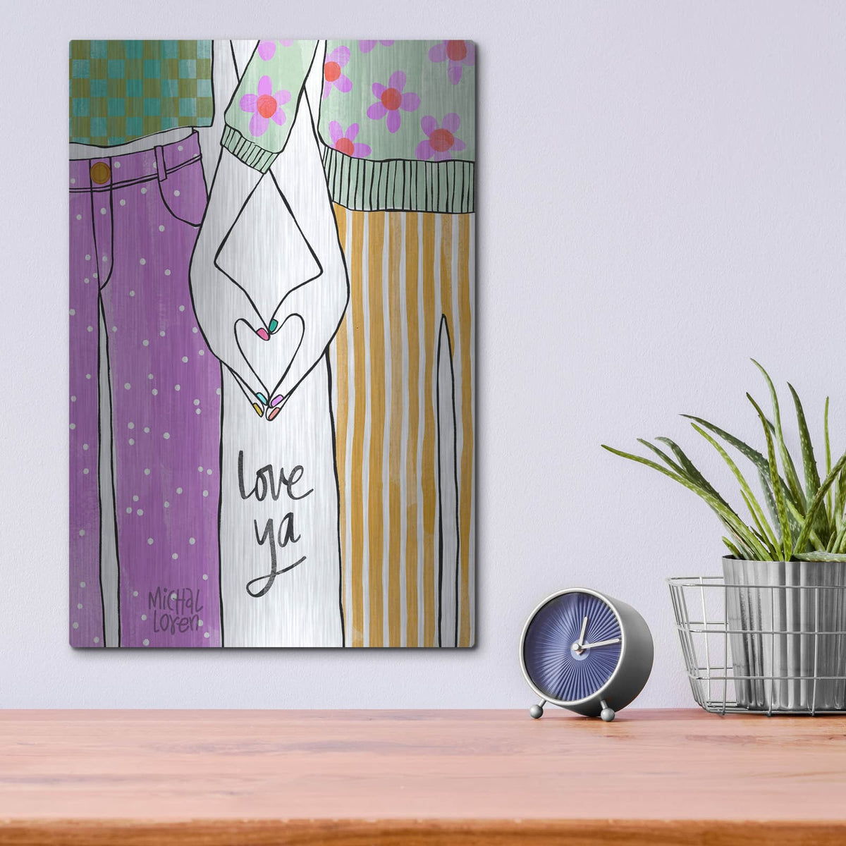 'Love Ya Bestie' by Michal Loren Art – Metal Wall Art, 12x16 room view