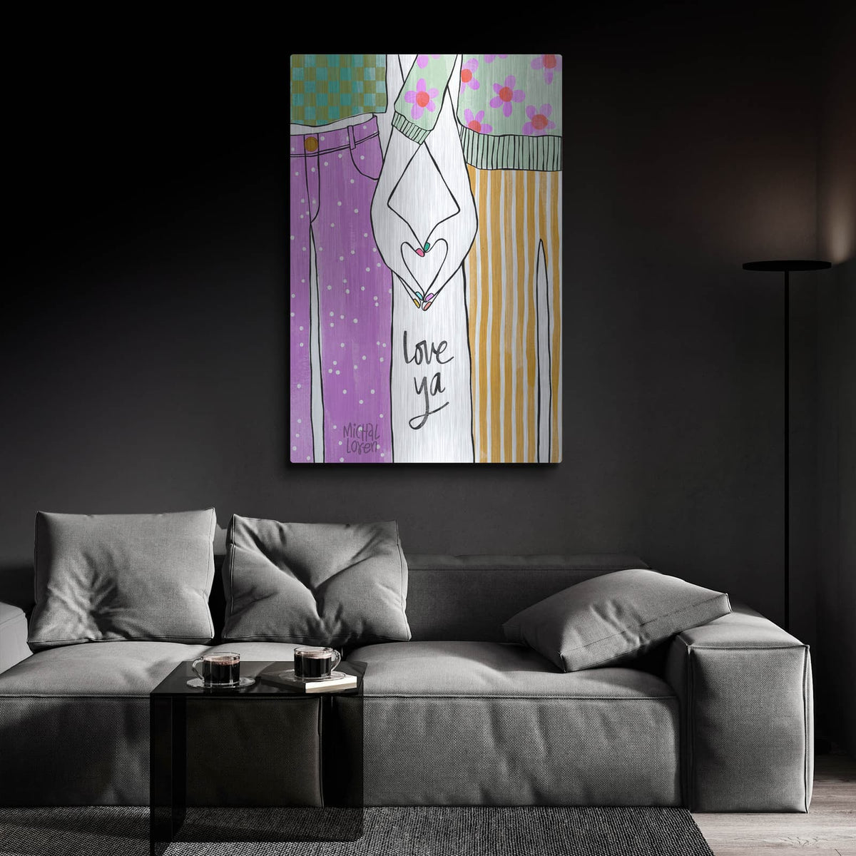 'Love Ya Bestie' by Michal Loren Art – Metal Wall Art, 24x36 room view