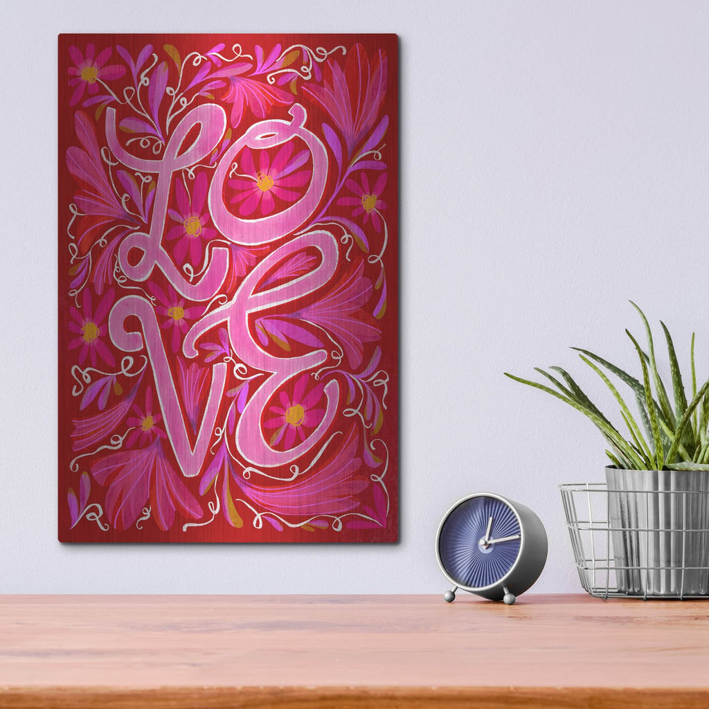 'Love' by Michal Loren Art – Metal Wall Art, 12x16 room view