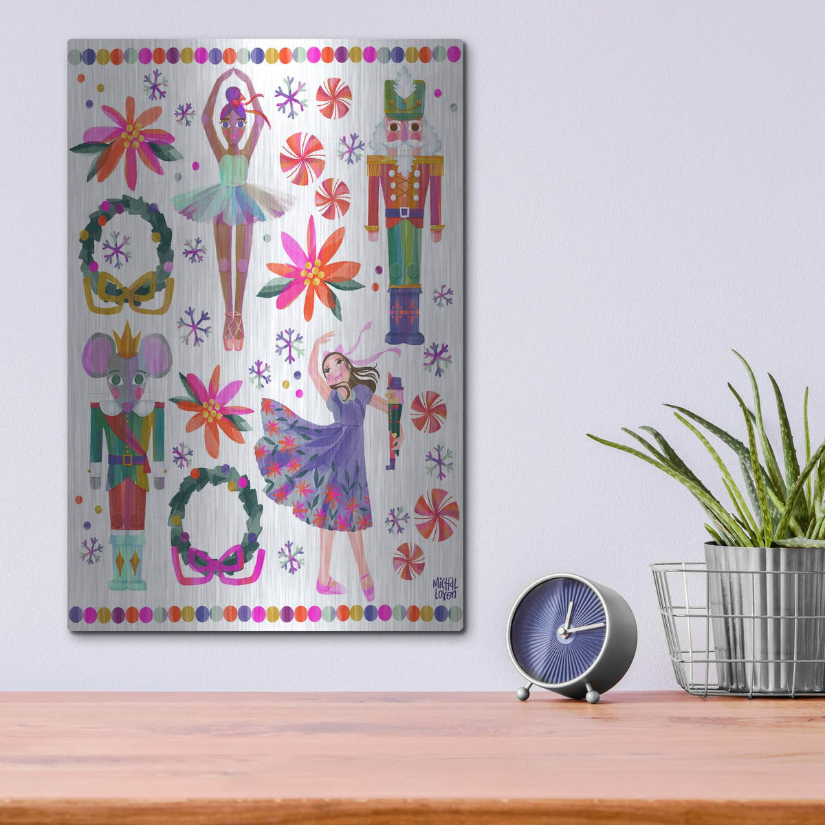'Nutcracker Christmas Icons' by Michal Loren Art – Metal Wall Art, 12x16 room view