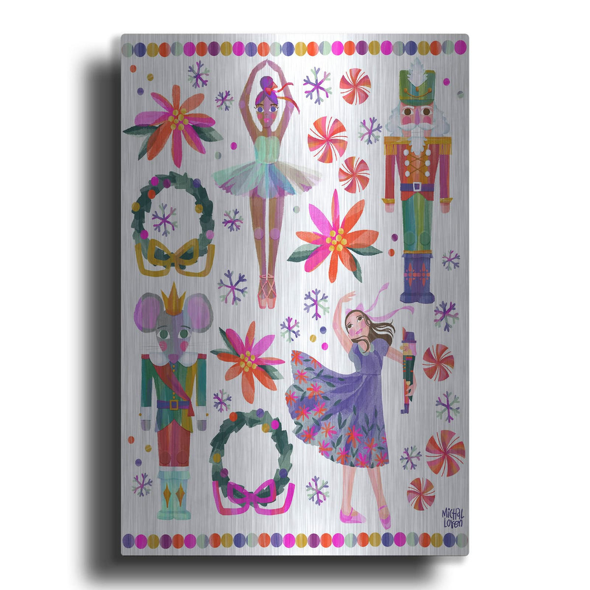 'Nutcracker Christmas Icons' by Michal Loren Art – Metal Wall Art