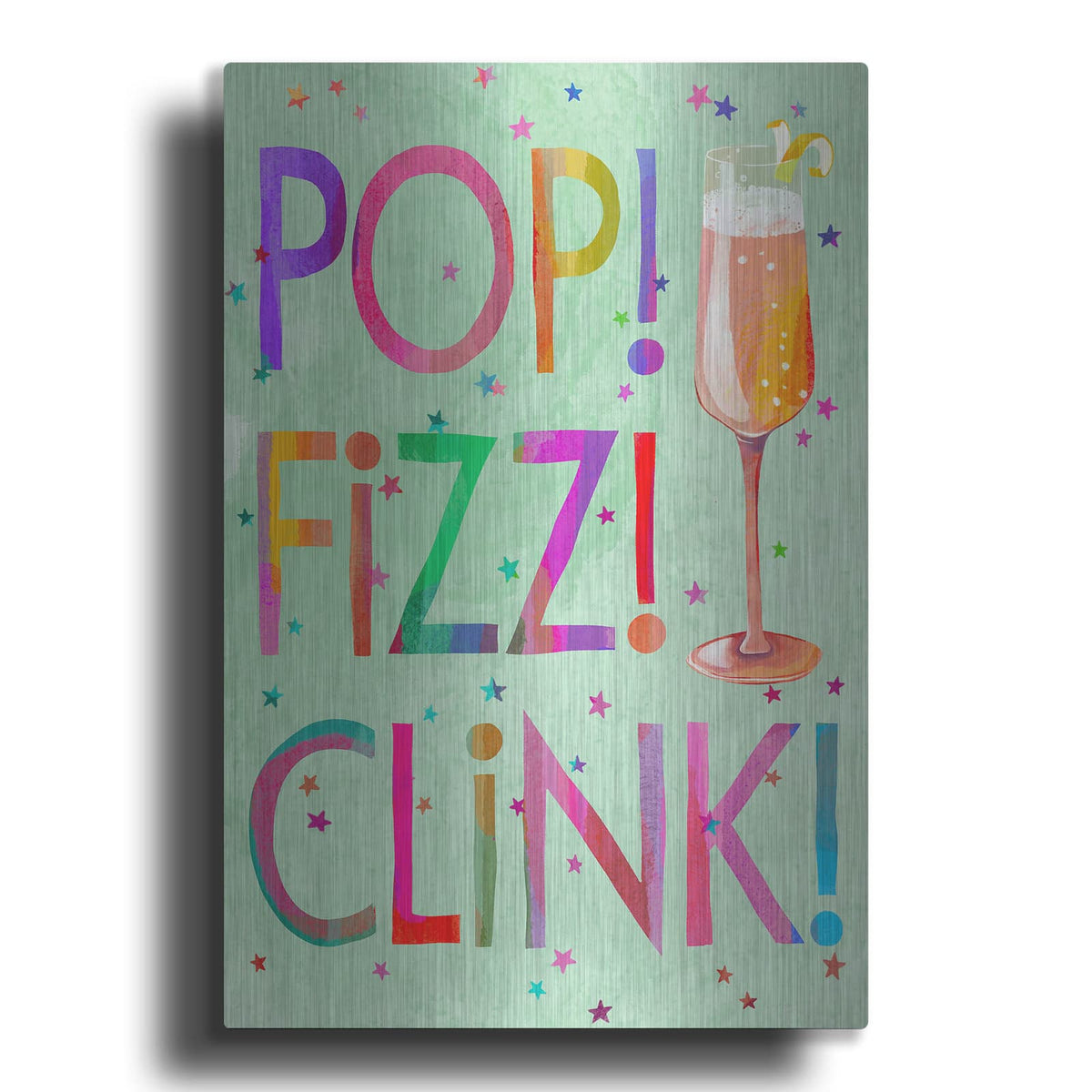 'Pop Fizz Clink' by Michal Loren Art – Metal Wall Art