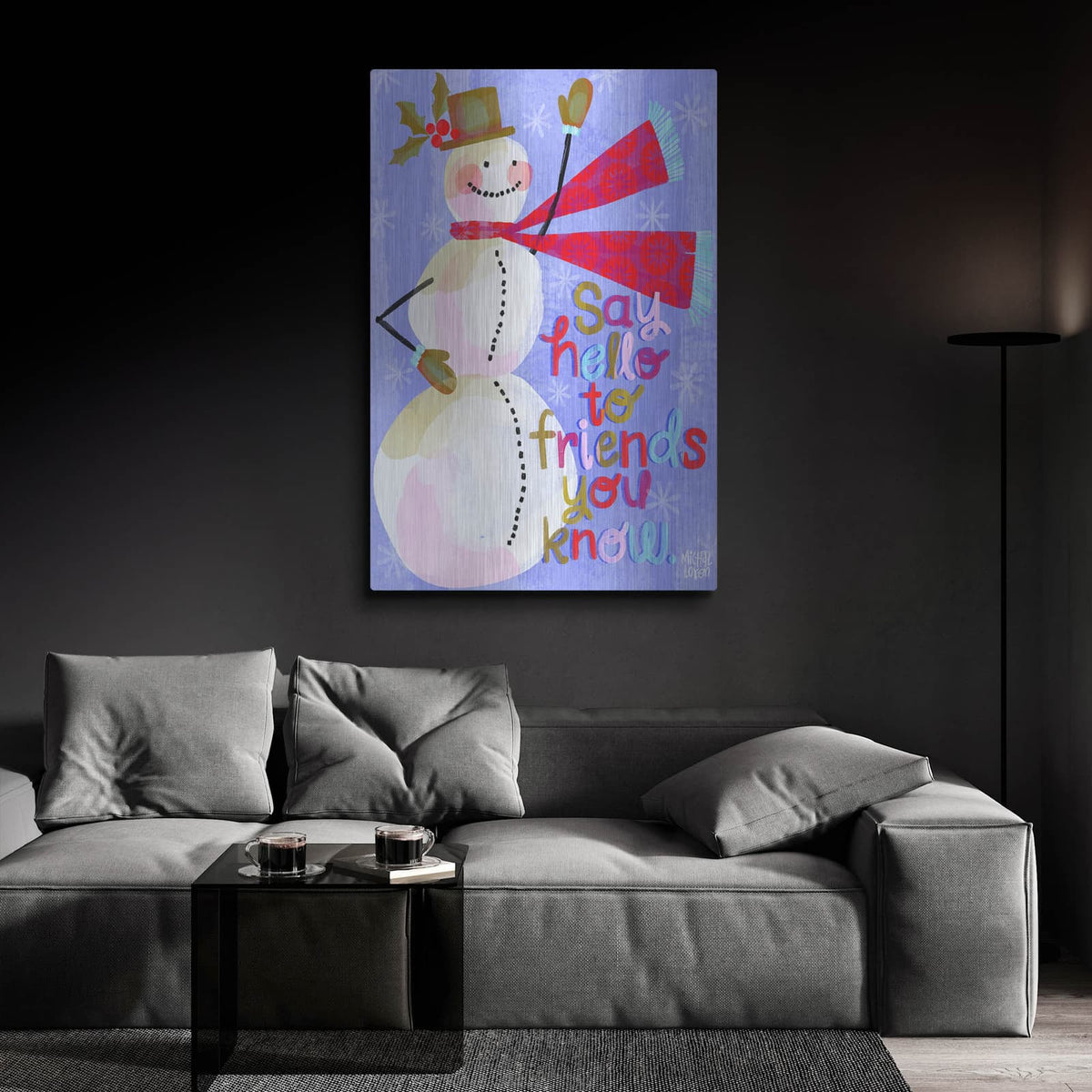 'Say Hello To Friends' by Michal Loren Art – Metal Wall Art, 24x36 room view