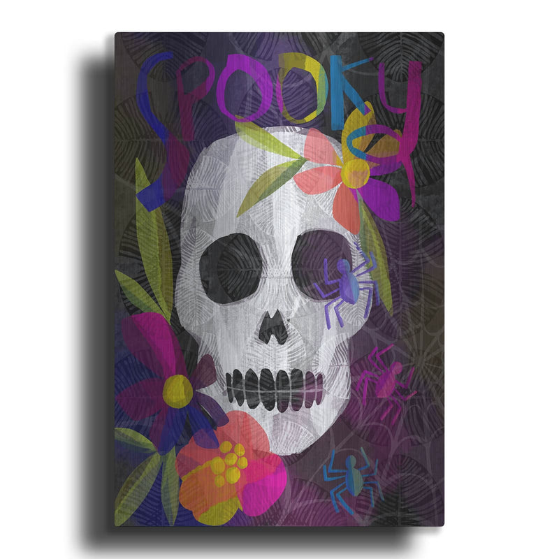 'Spooky Skull' by Michal Loren Art – Metal Wall Art