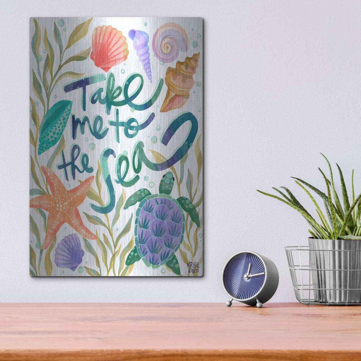 'Take Me To The Sea' by Michal Loren Art – Metal Wall Art, 12x16 room view