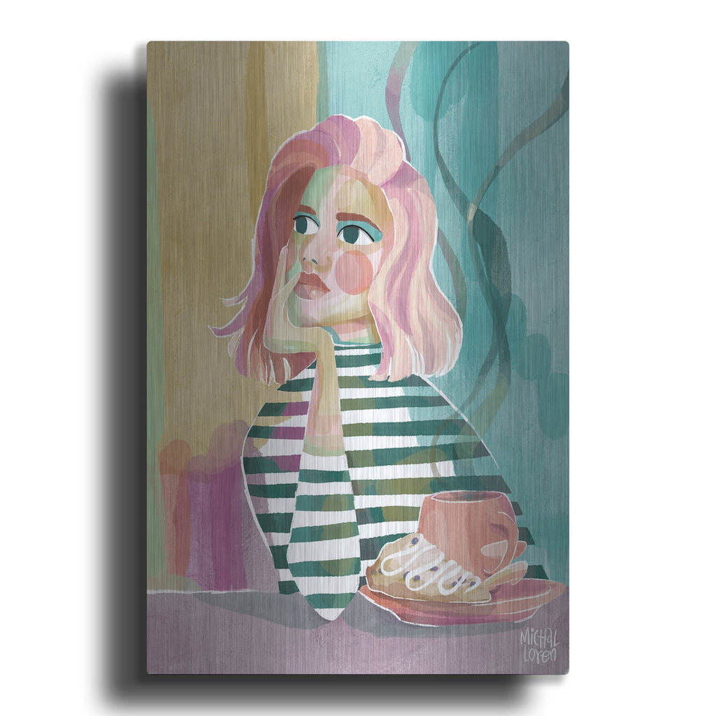 'Thoughtful Brew' by Michal Loren Art – Metal Wall Art