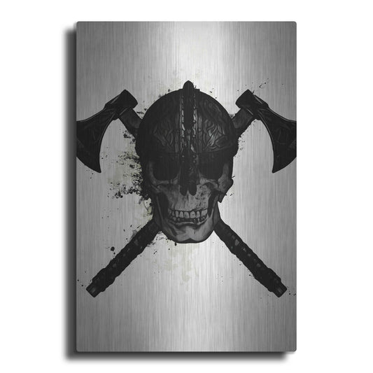 Luxe Metal Art 'Viking Skull' by Nicklas Gustafsson, Metal Wall Art