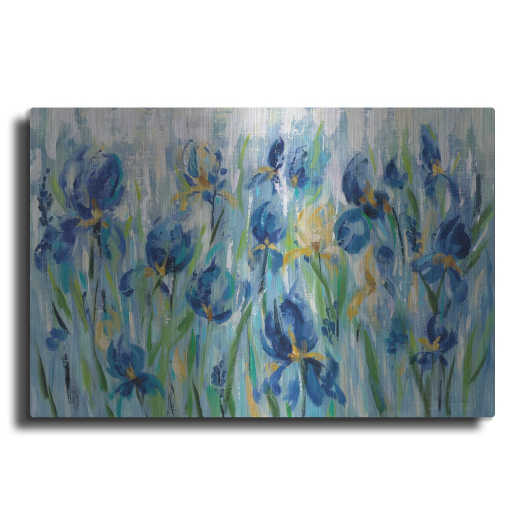 'Iris Flower Bed' by Silvia Vassileva – Metal Wall Art