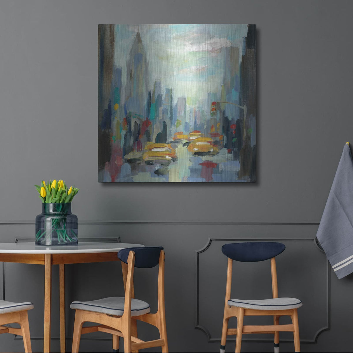 'Manhattan Sketches I' by Silvia Vassileva – Metal Wall Art, 36x36 room view