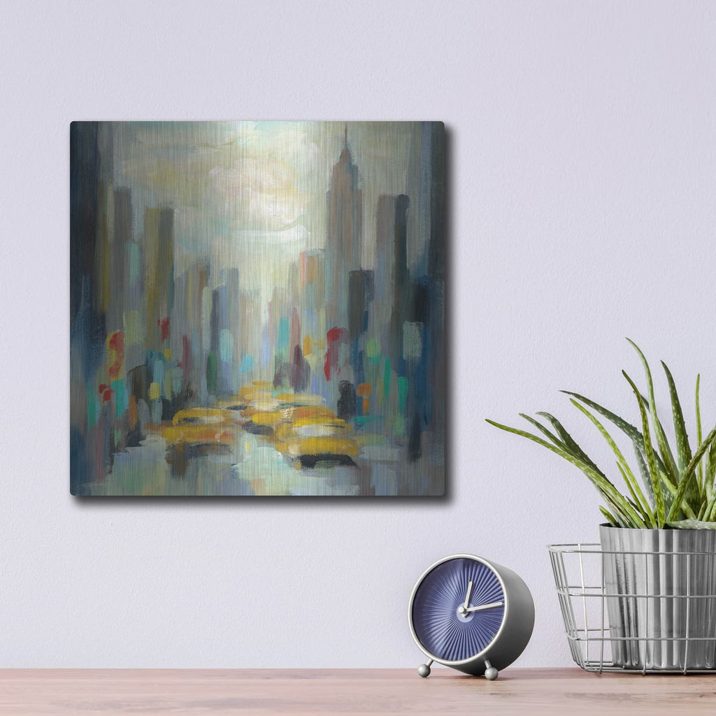 'Manhattan Sketches II' by Silvia Vassileva – Metal Wall Art, 12x12 room view