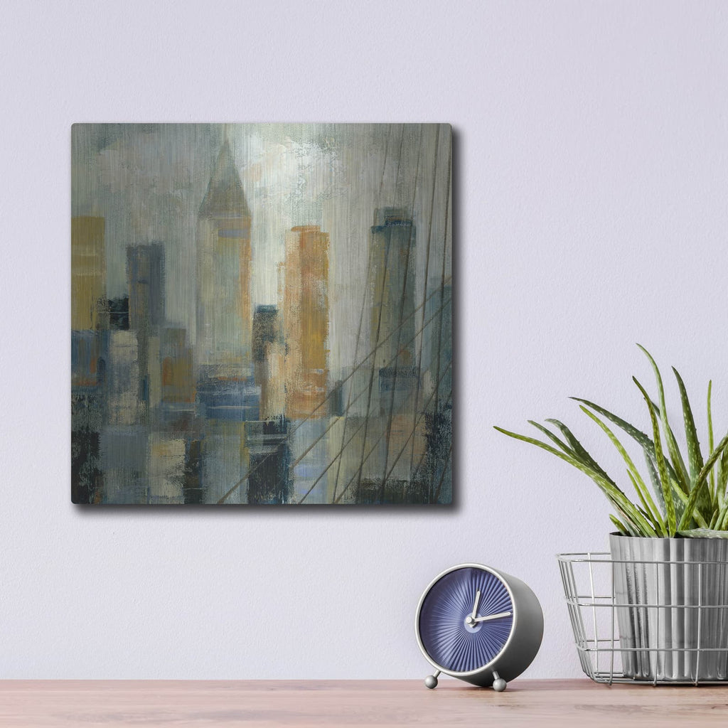 'Manhattan Sketches VI' by Silvia Vassileva – Metal Wall Art, 12x12 room view