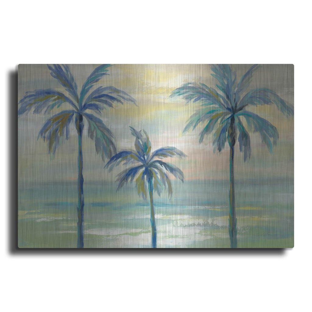 'Marine Layer Palms' by Silvia Vassileva – Metal Wall Art