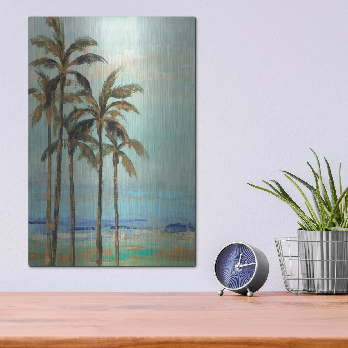'Copper Palms II' by Silvia Vassileva – Metal Wall Art, 12x16 room view