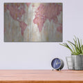 'Blush World Map' by Silvia Vassileva – Metal Wall Art, 16x12 room view