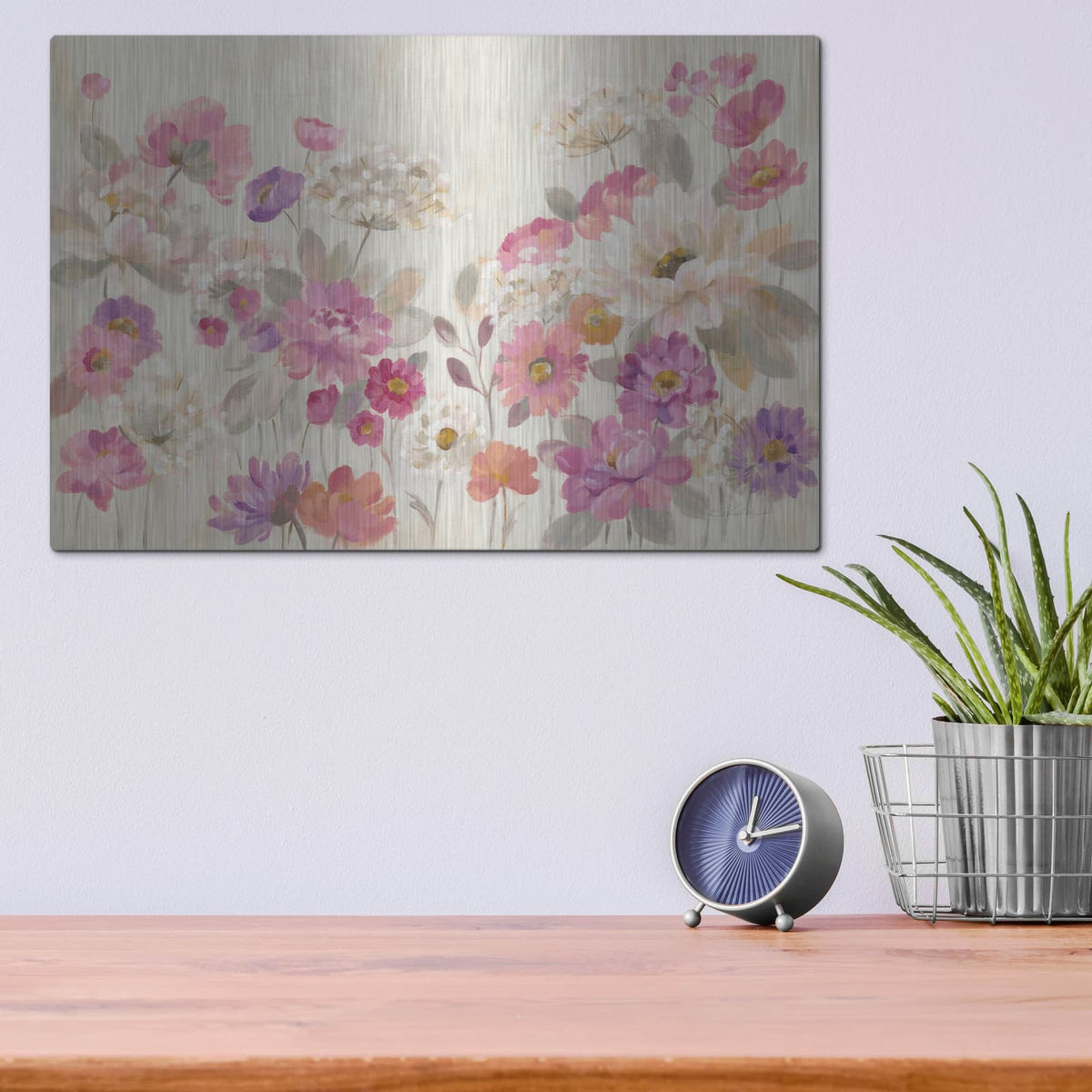 'Queen Annes Lace Garden' by Silvia Vassileva – Metal Wall Art, 16x12 room view