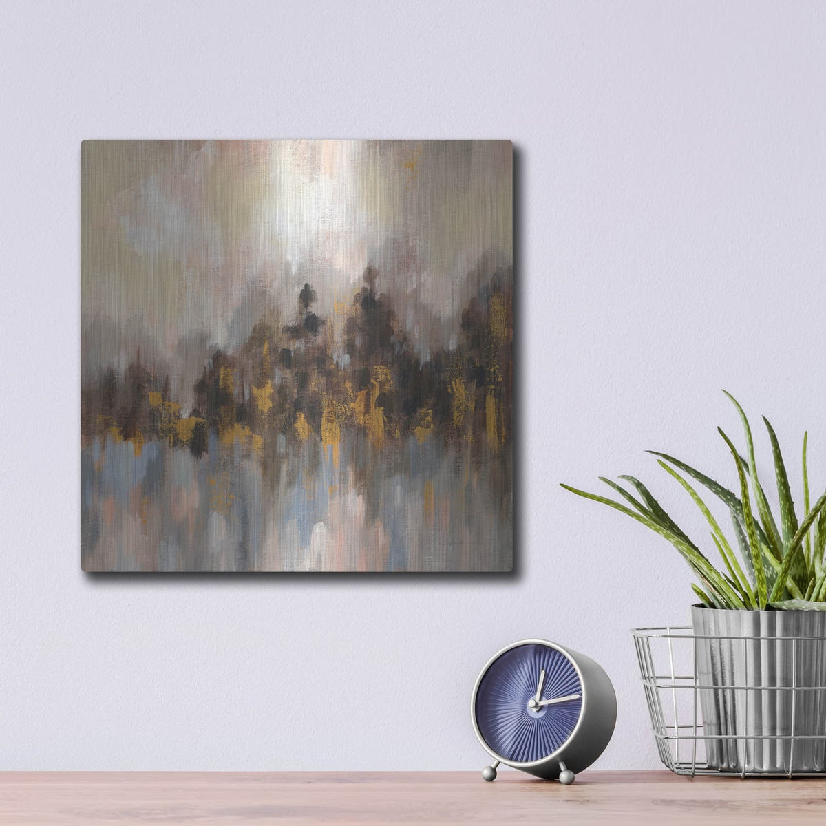 'Blushing Forest I' by Silvia Vassileva – Metal Wall Art, 12x12 room view