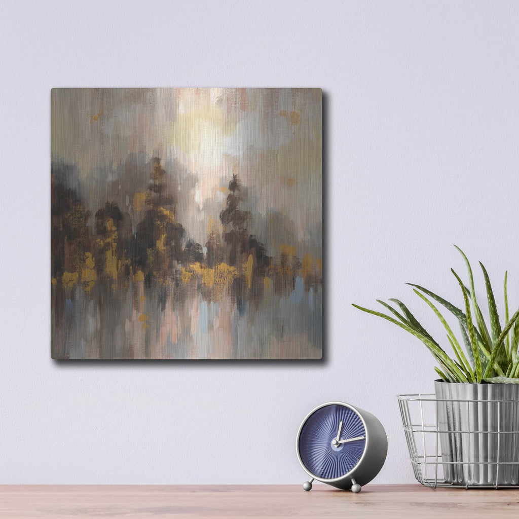 'Blushing Forest II' by Silvia Vassileva – Metal Wall Art, 12x12 room view