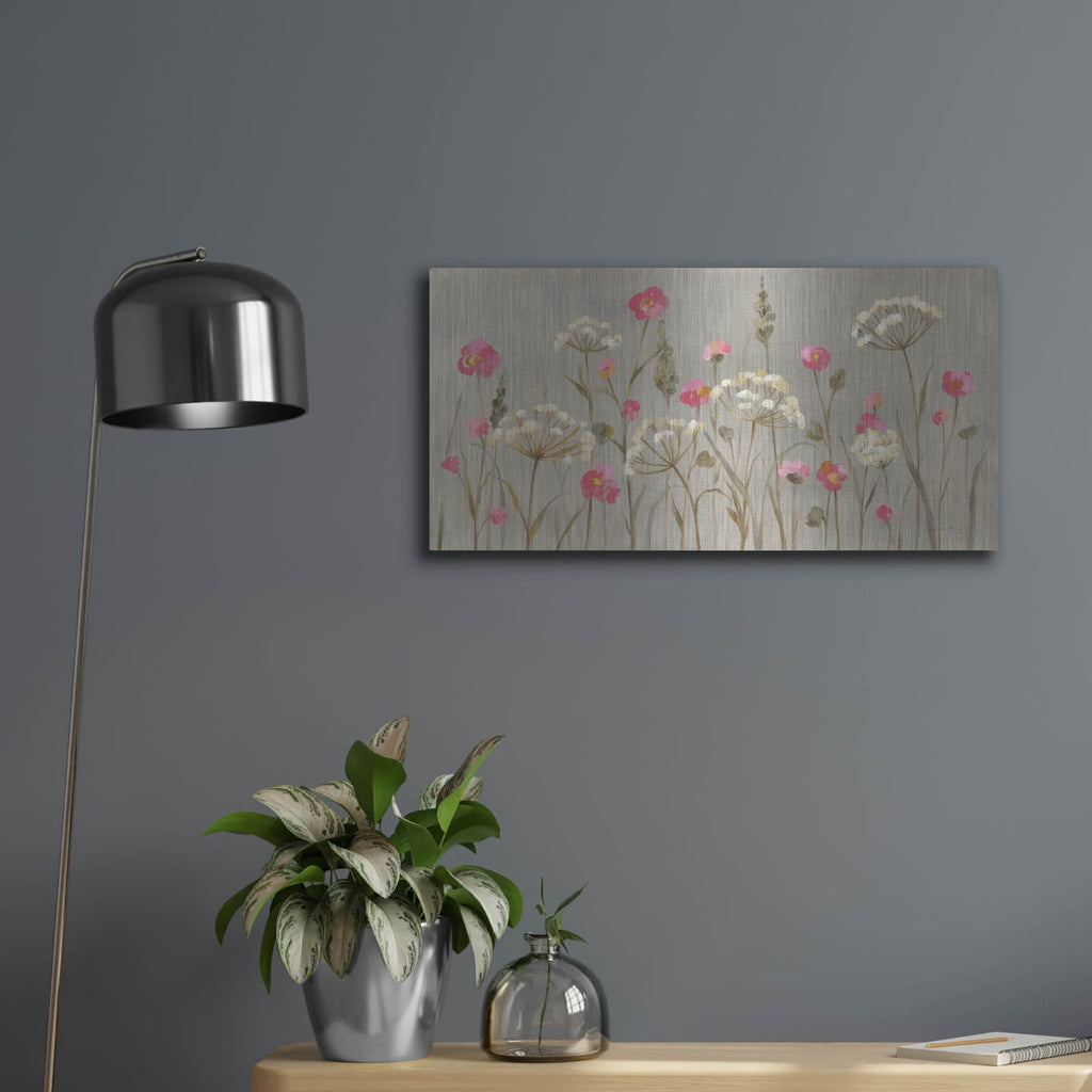 'Delicate Garden' by Silvia Vassileva – Metal Wall Art, 24x12 room view
