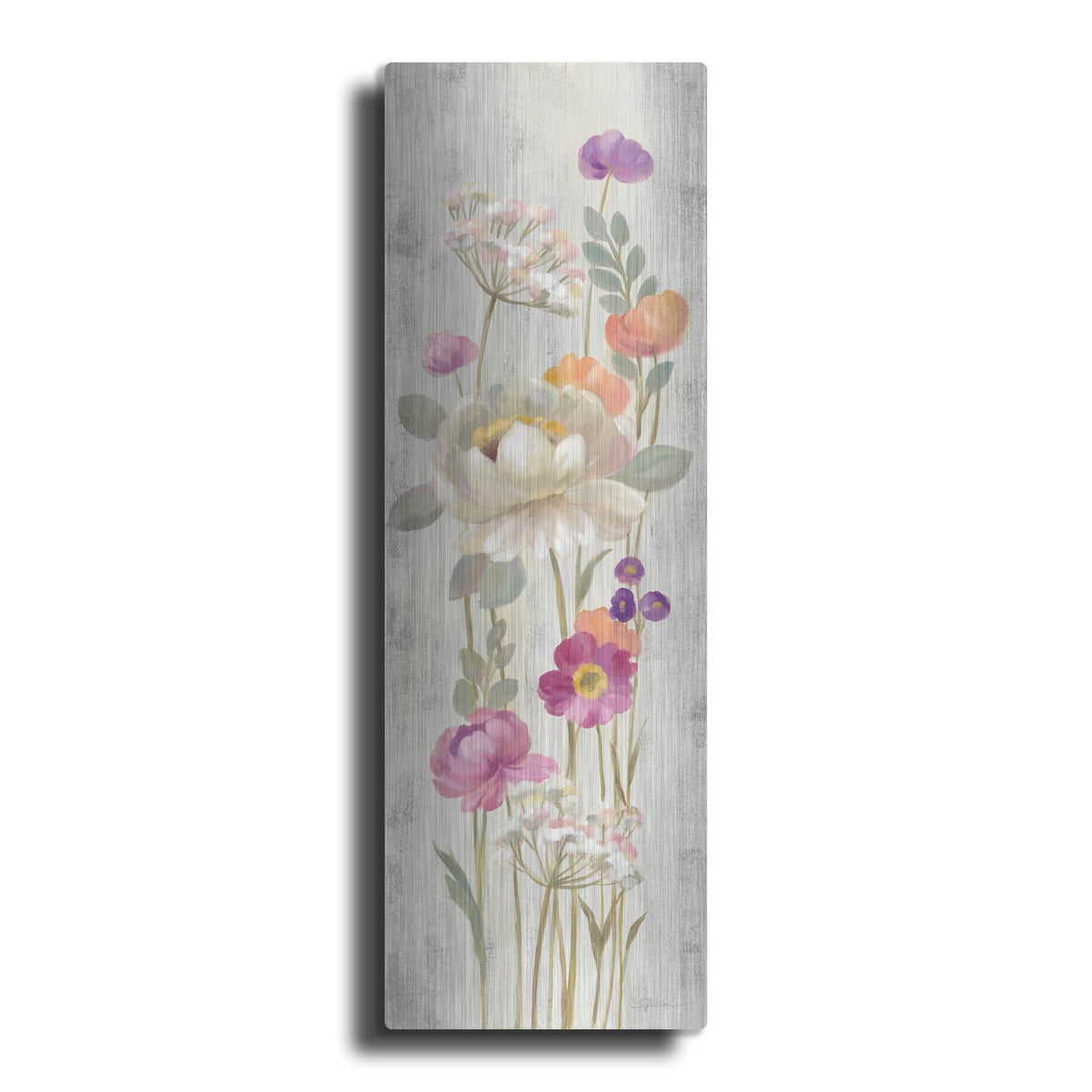 'Retro Floral II' by Silvia Vassileva – Metal Wall Art