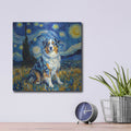 'Australian Shepherd Starry Night' by Rich Monet Metal Wall Art