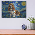 'Basset Hound Starry Night' by Rich Monet Metal Wall Art