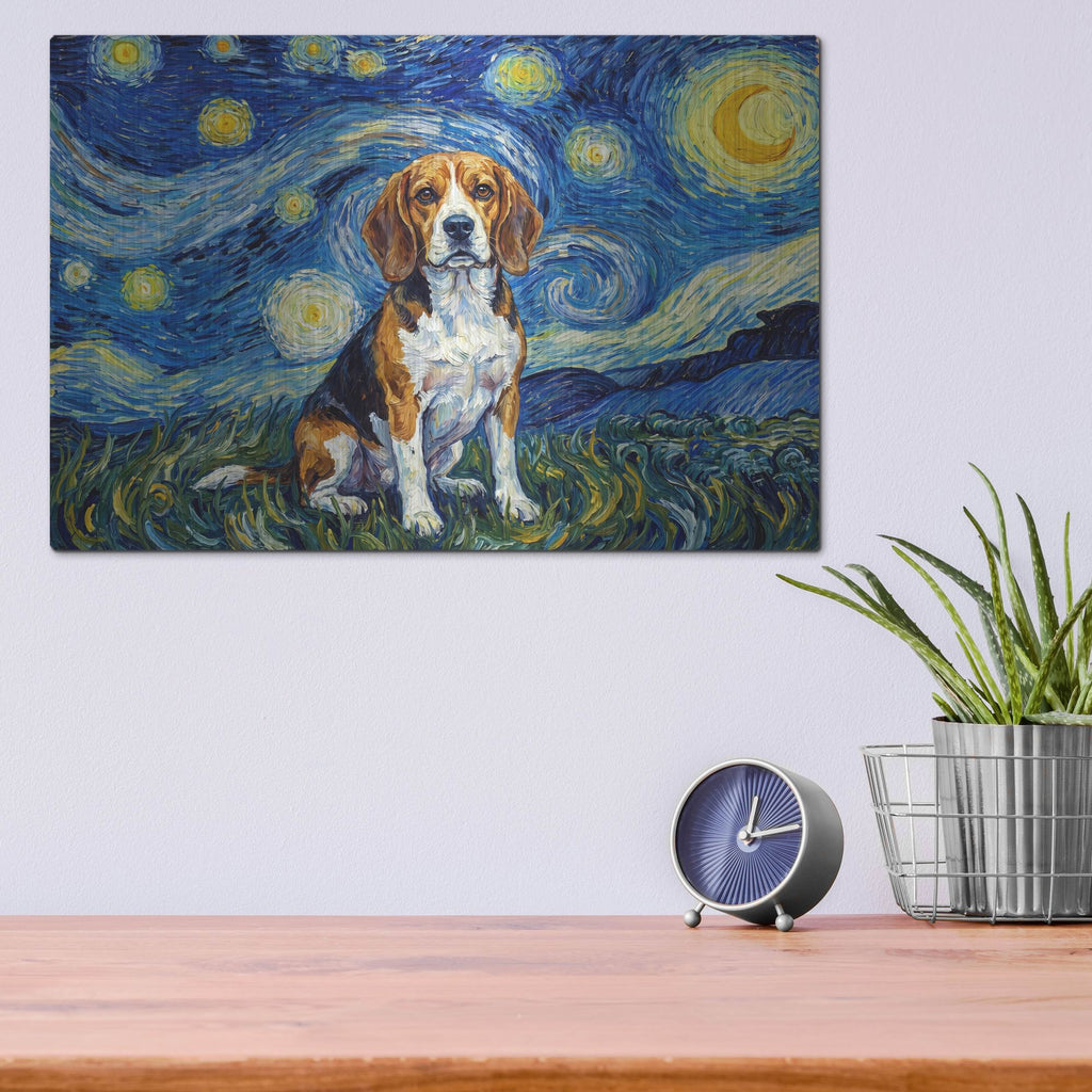 'Beagle Starry Night' by Rich Monet Metal Wall Art
