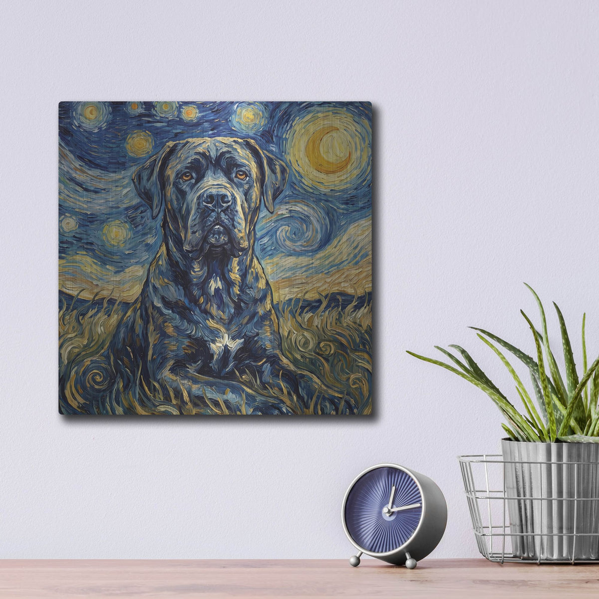'Cane Corso Starry Night' by Rich Monet Metal Wall Art