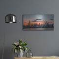 'Chicago Skyline Sunset' by Rich Monet Metal Wall Art