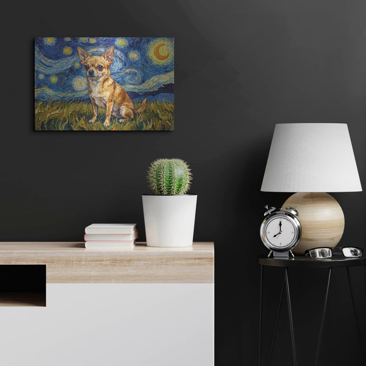 'Chihuahua Starry Night' by Rich Monet Metal Wall Art