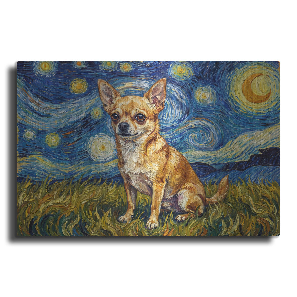 'Chihuahua Starry Night' by Rich Monet Metal Wall Art