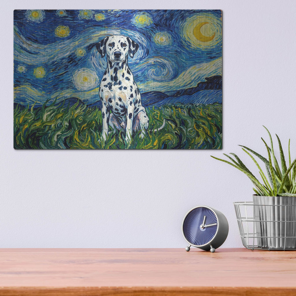 'Dalmatian Starry Night' by Rich Monet Metal Wall Art