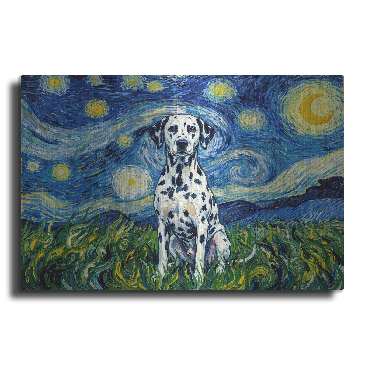 'Dalmatian Starry Night' by Rich Monet Metal Wall Art