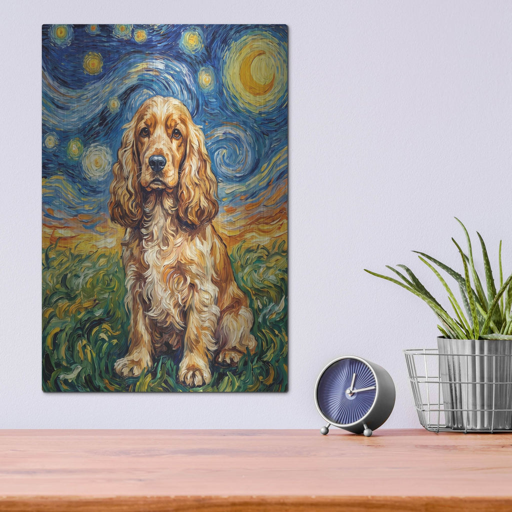 'English Cocker Spaniel Starry Night' by Rich Monet Metal Wall Art