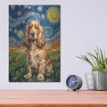 'English Cocker Spaniel Starry Night' by Rich Monet Metal Wall Art
