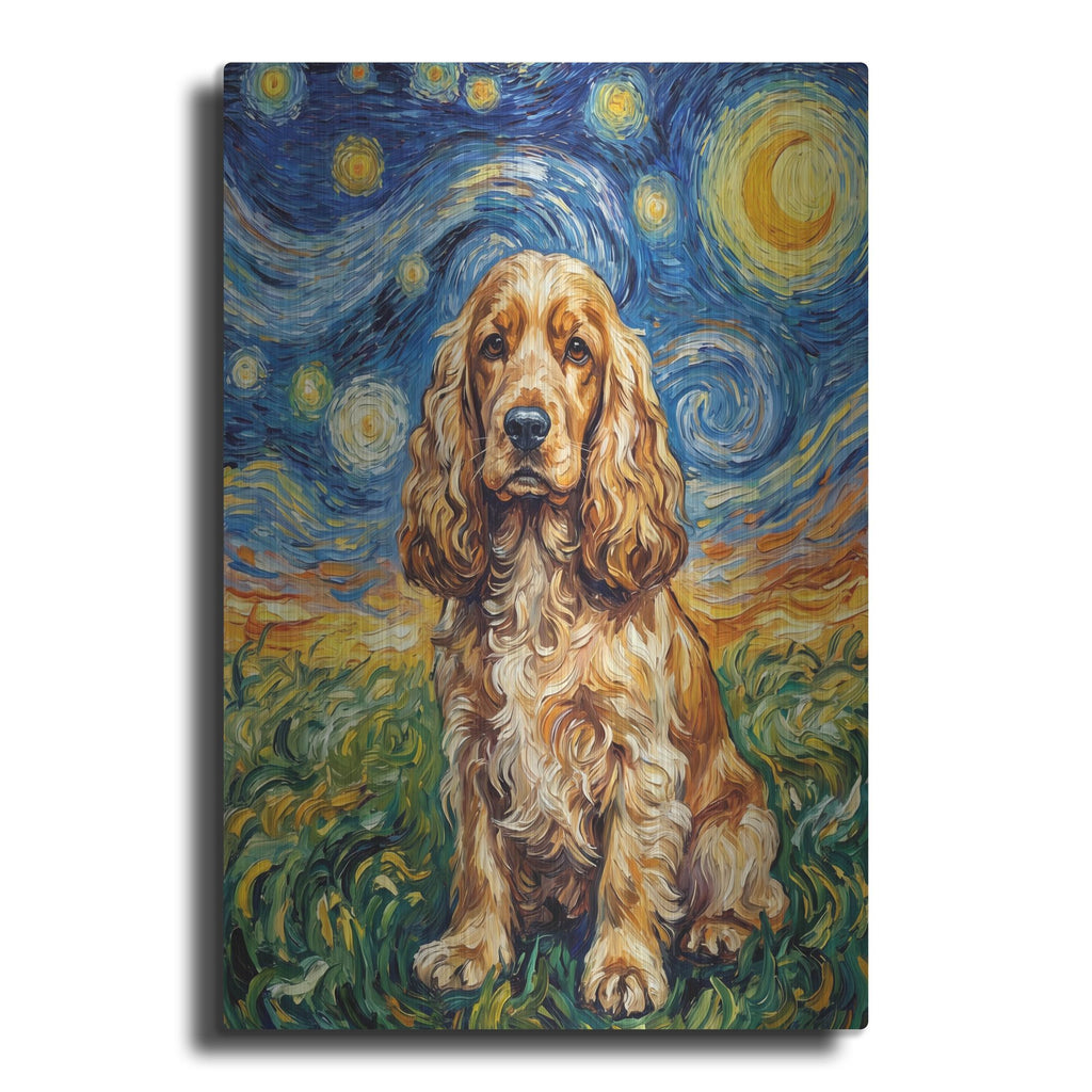 'English Cocker Spaniel Starry Night' by Rich Monet Metal Wall Art
