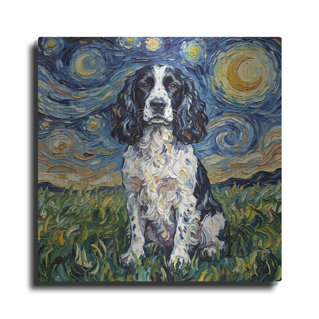 'English Springer Spaniel Starry Night' by Rich Monet Metal Wall Art