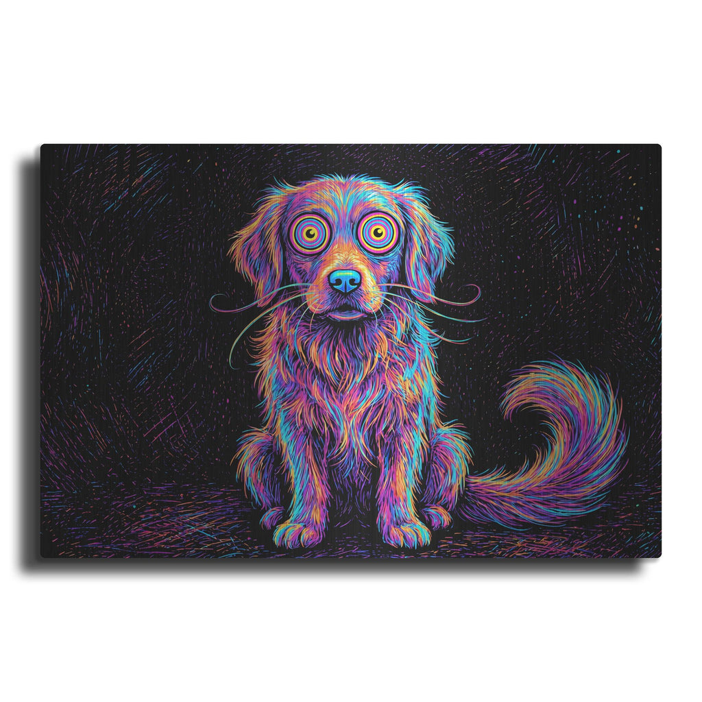 'Golden Retriever Afraid Of Thunder' by Rich Monet Metal Wall Art