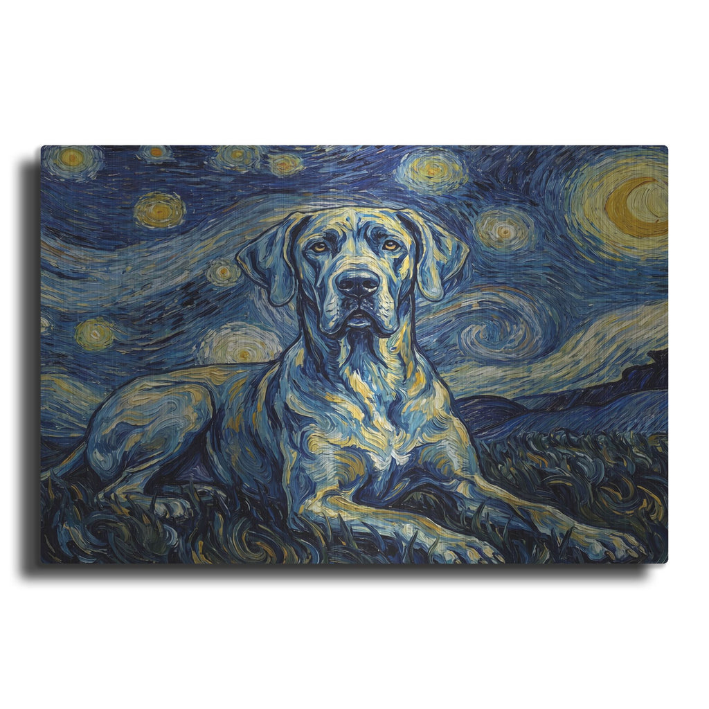 'Great Dane Starry Night' by Rich Monet Metal Wall Art