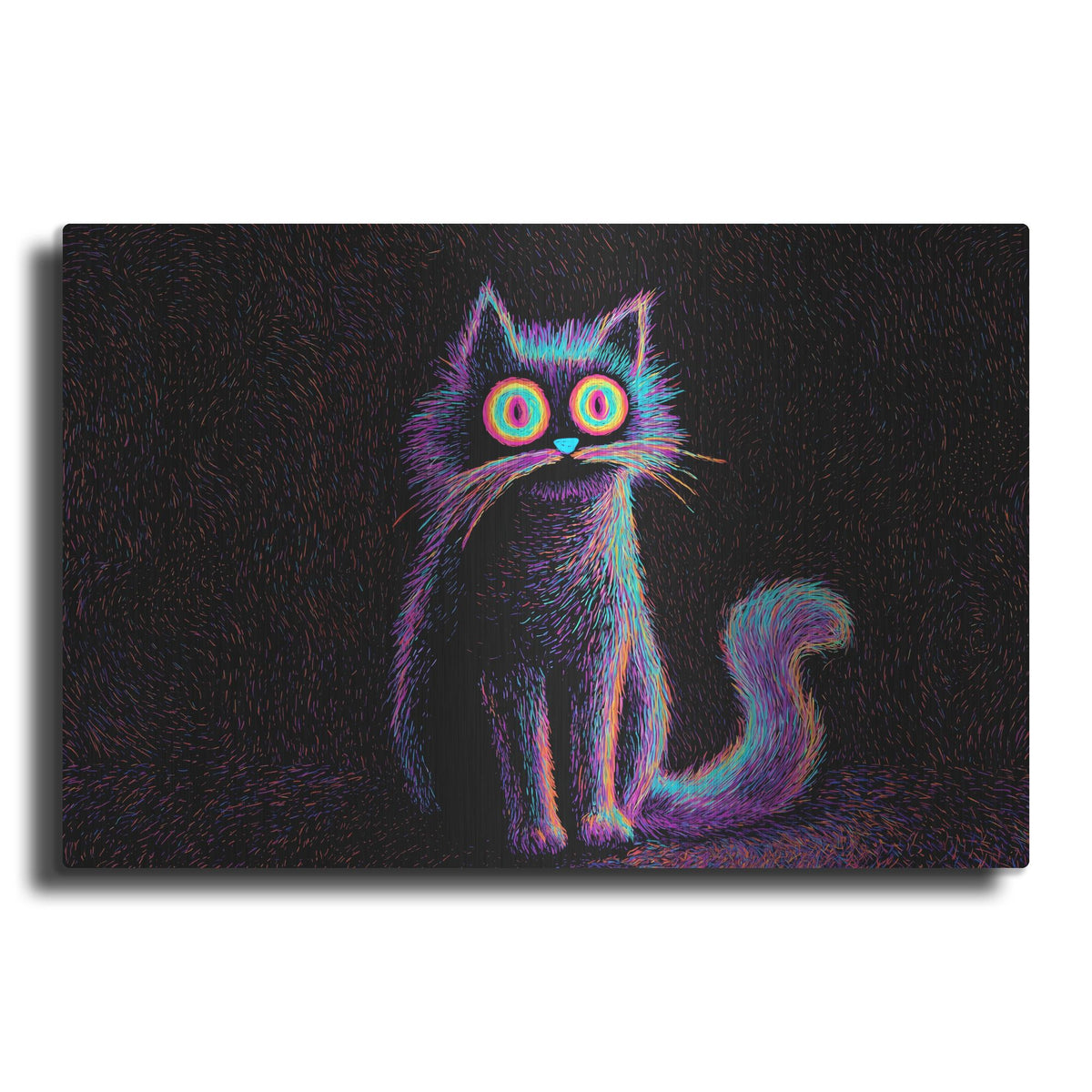 'Kitty Afraid Of Thunder' by Rich Monet Metal Wall Art
