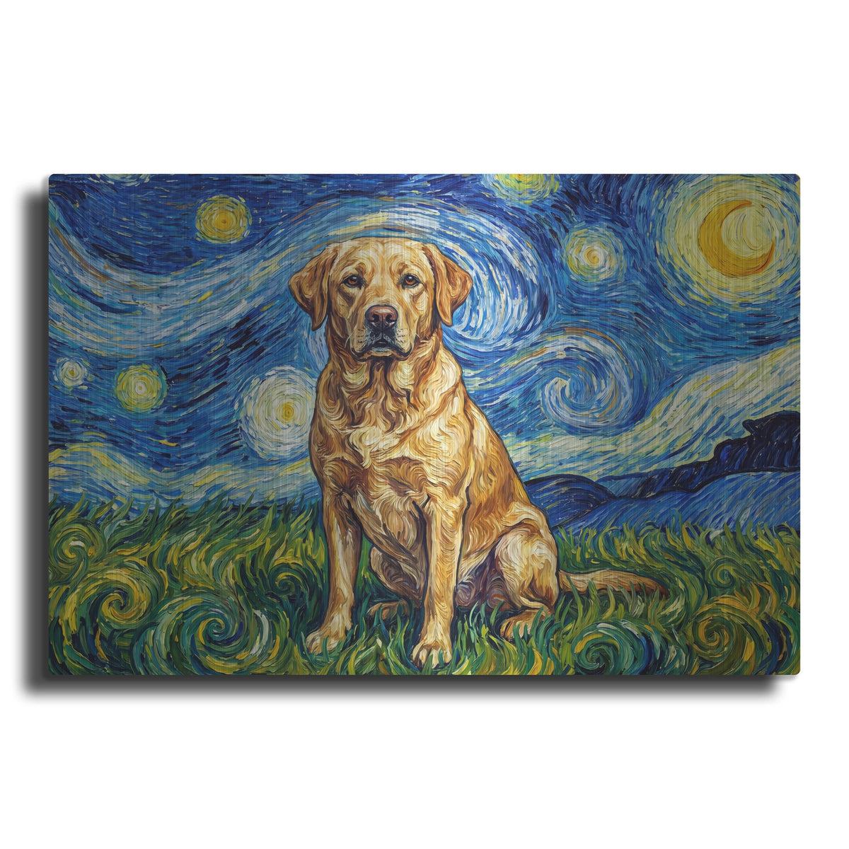 'Labrador Retriever Starry Night' by Rich Monet Metal Wall Art
