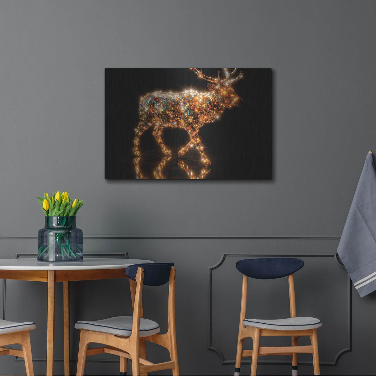 'Lustrous Elk' by Rich Monet Metal Wall Art