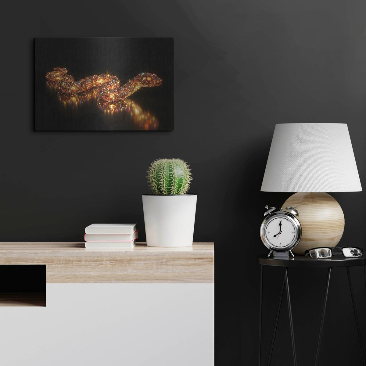 'Lustrous Snake' by Rich Monet Metal Wall Art